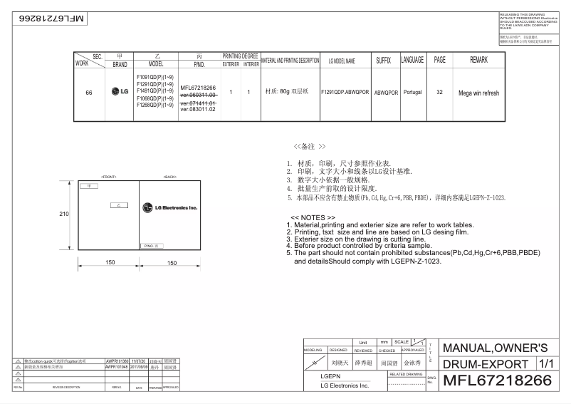 Página 1 del manual Manual de usuario LG F1268QD