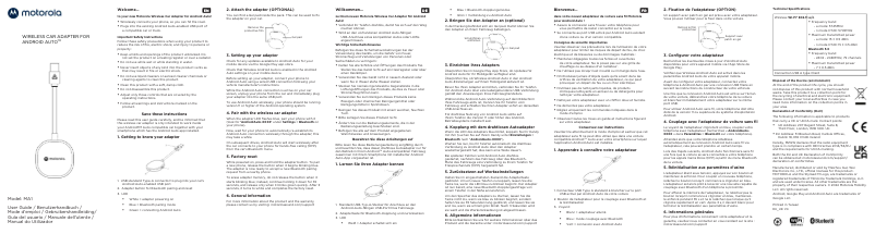 Page 1 de la notice Manuel utilisateur Motorola MA1