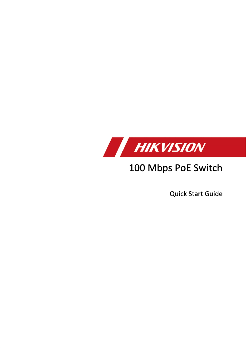 Page 1 de la notice Guide de démarrage rapide Hikvision DS-3E1326P-EI