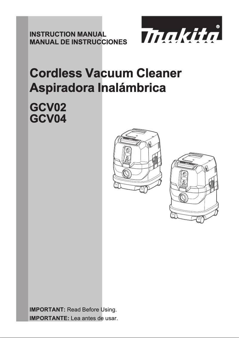 Page n°1 - Manuel utilisateur Makita GCV01