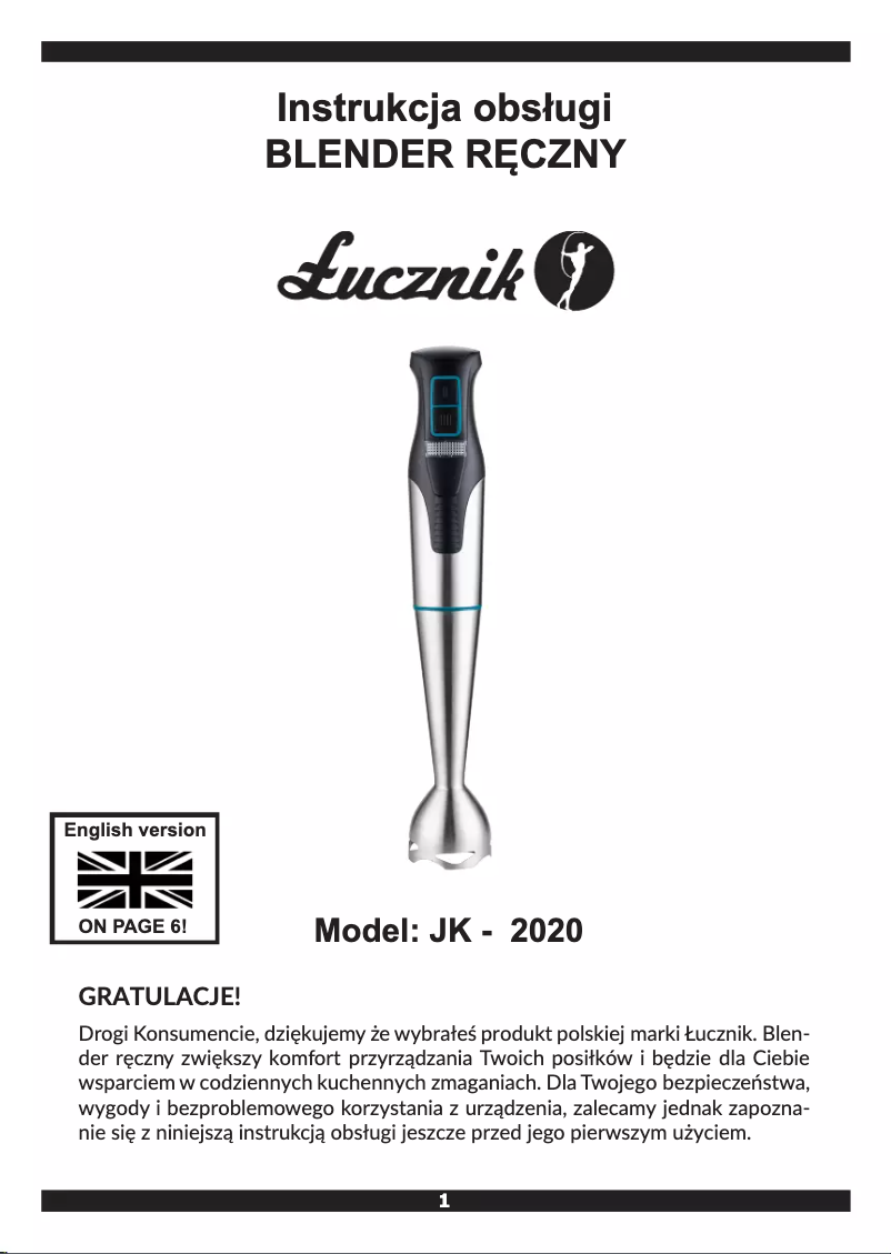 Image de la première page du manuel de l'appareil JK-2020