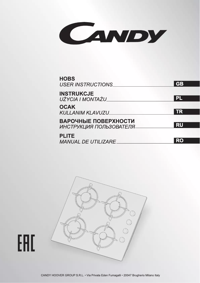 Page 1 de la notice Manuel utilisateur Candy PVL64SGN