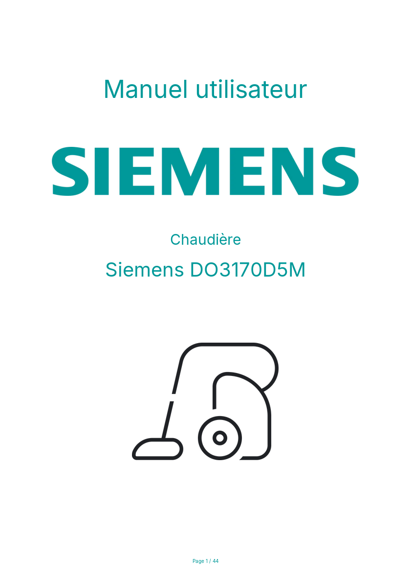 Page n°1 - Manuel utilisateur Siemens DO3170D5M