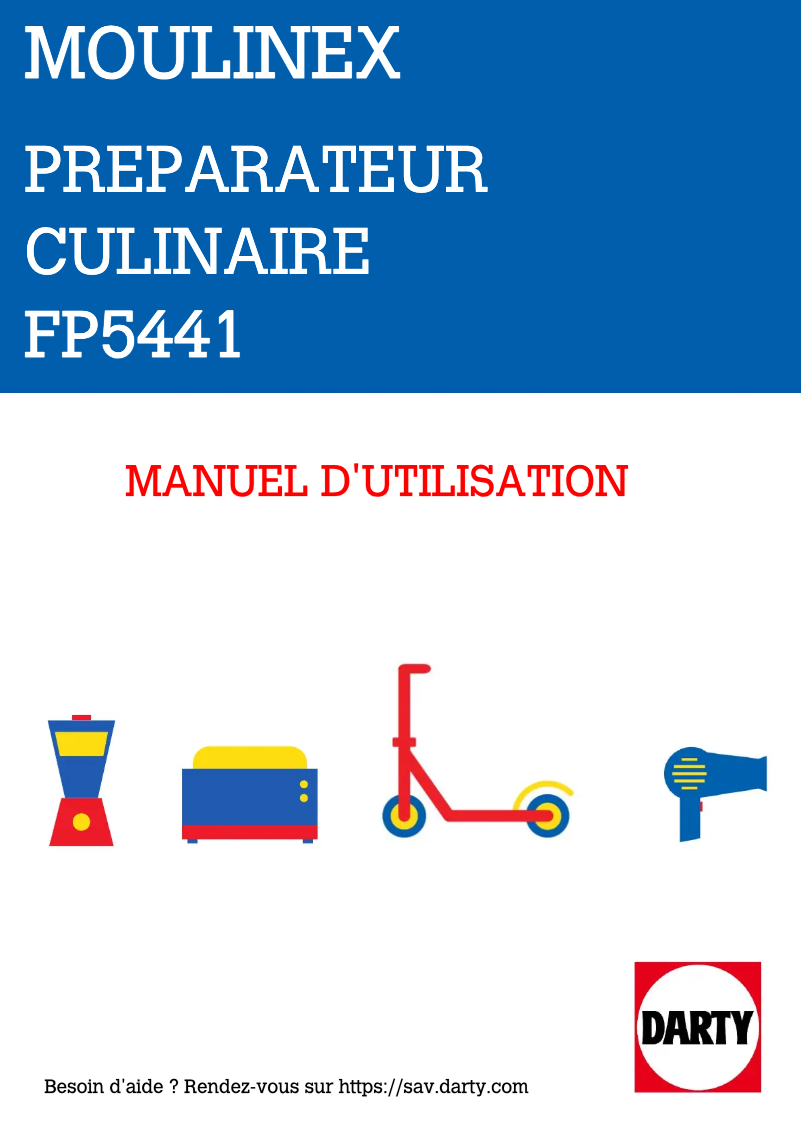 Page 1 de la notice Manuel utilisateur Moulinex Double Force FP5441
