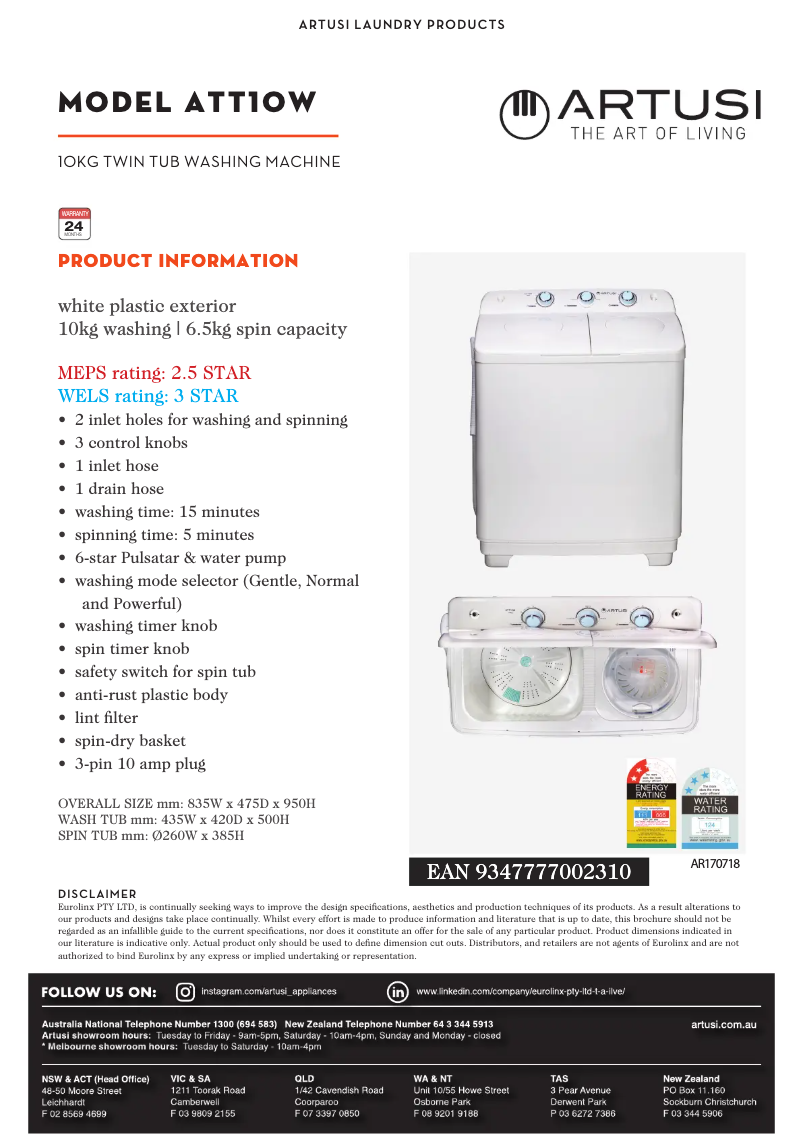 Image de la première page du manuel de l'appareil ATT10W