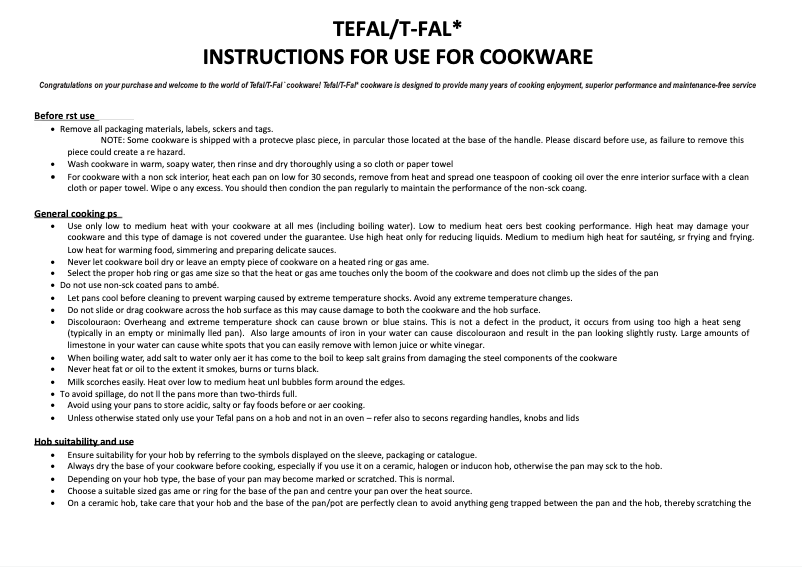 Page n°1 - Manuel utilisateur Tefal Jamie Oliver Hard Anodised