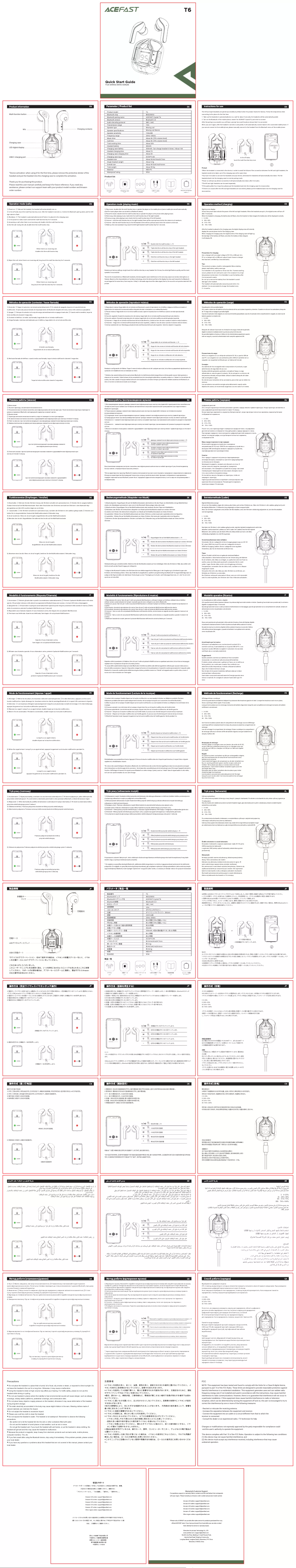 Page 1 de la notice Manuel utilisateur Acefast T6