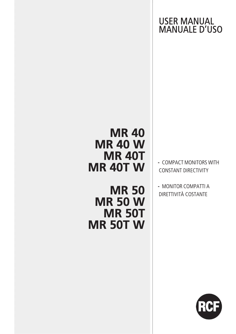 Image de la première page du manuel de l'appareil MR 40T