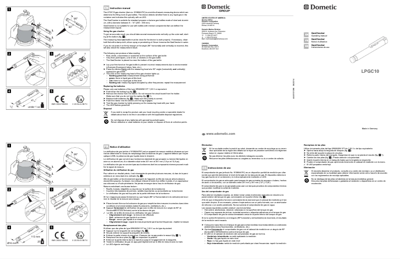 Página 1 del manual Manual de usuario Dometic LPGC10