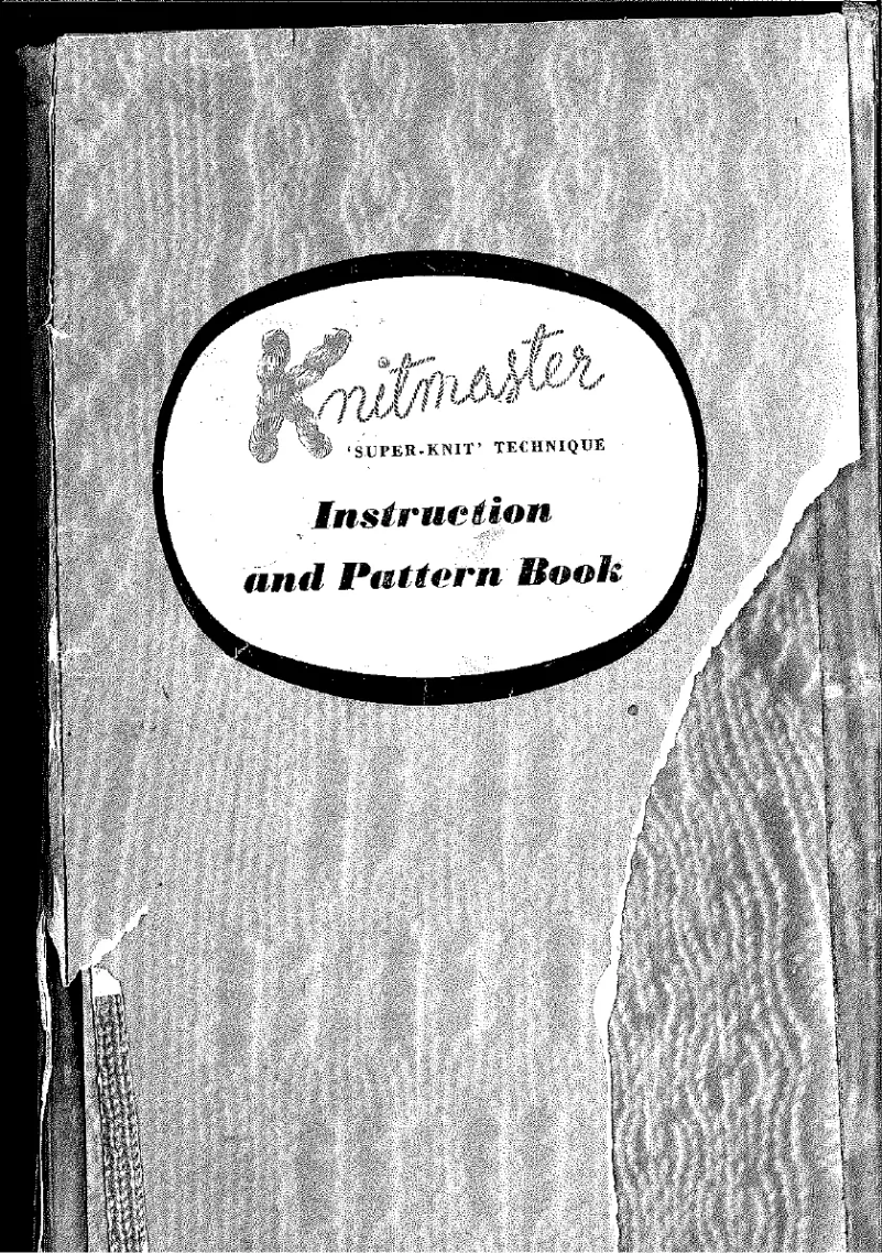 Page n°1 - Manuel utilisateur Knitmaster 3500