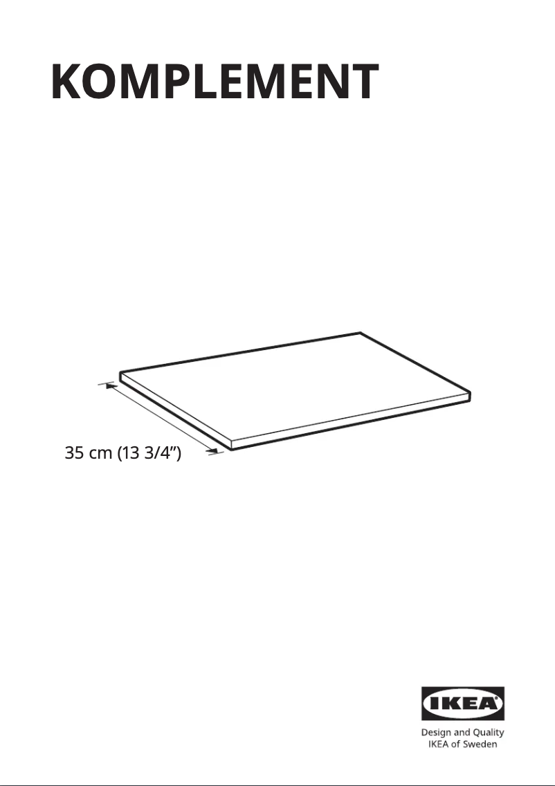 Page 1 de la notice Manuel utilisateur Ikea KOMPLEMENT 105.773.84