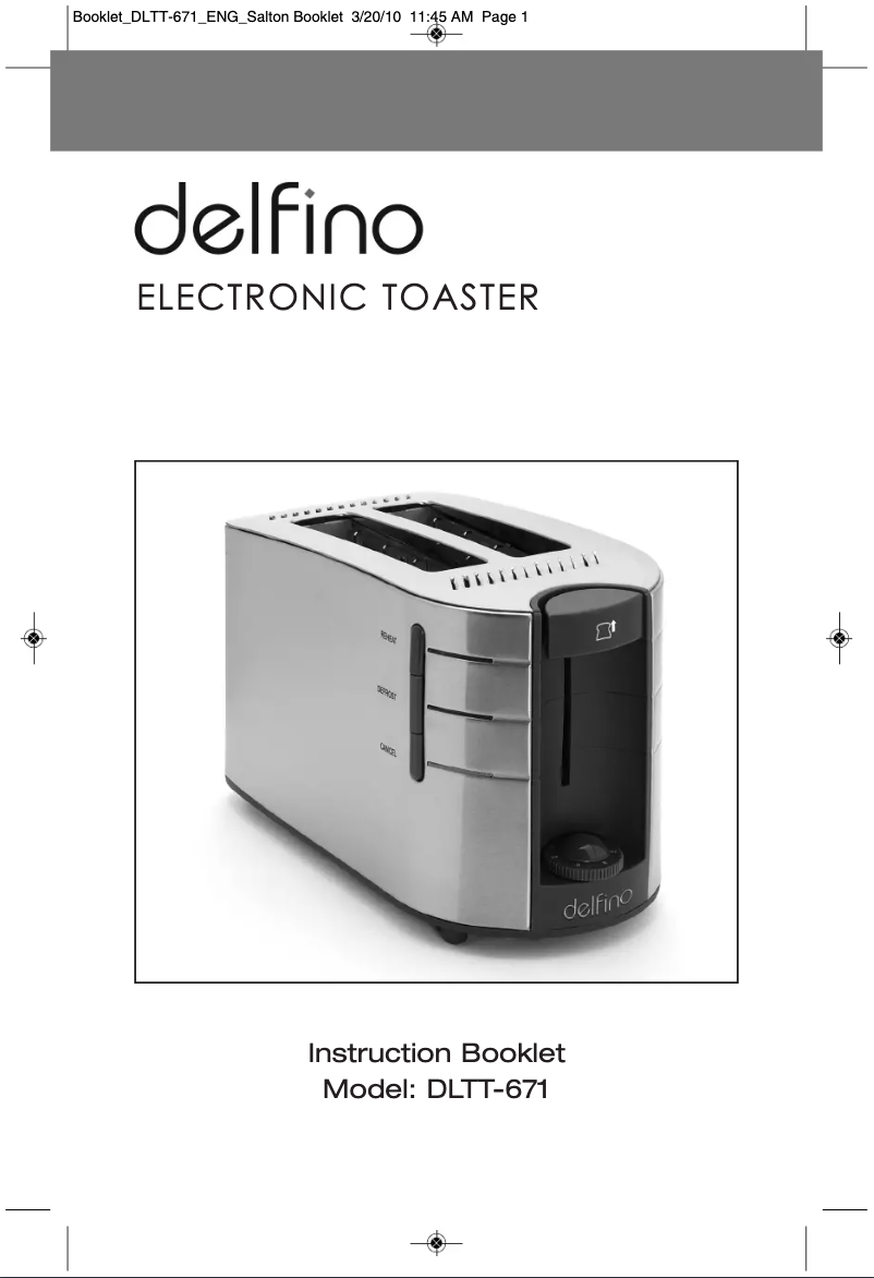 Page n°1 - Manuel utilisateur Toastess Delfino DLTT-671