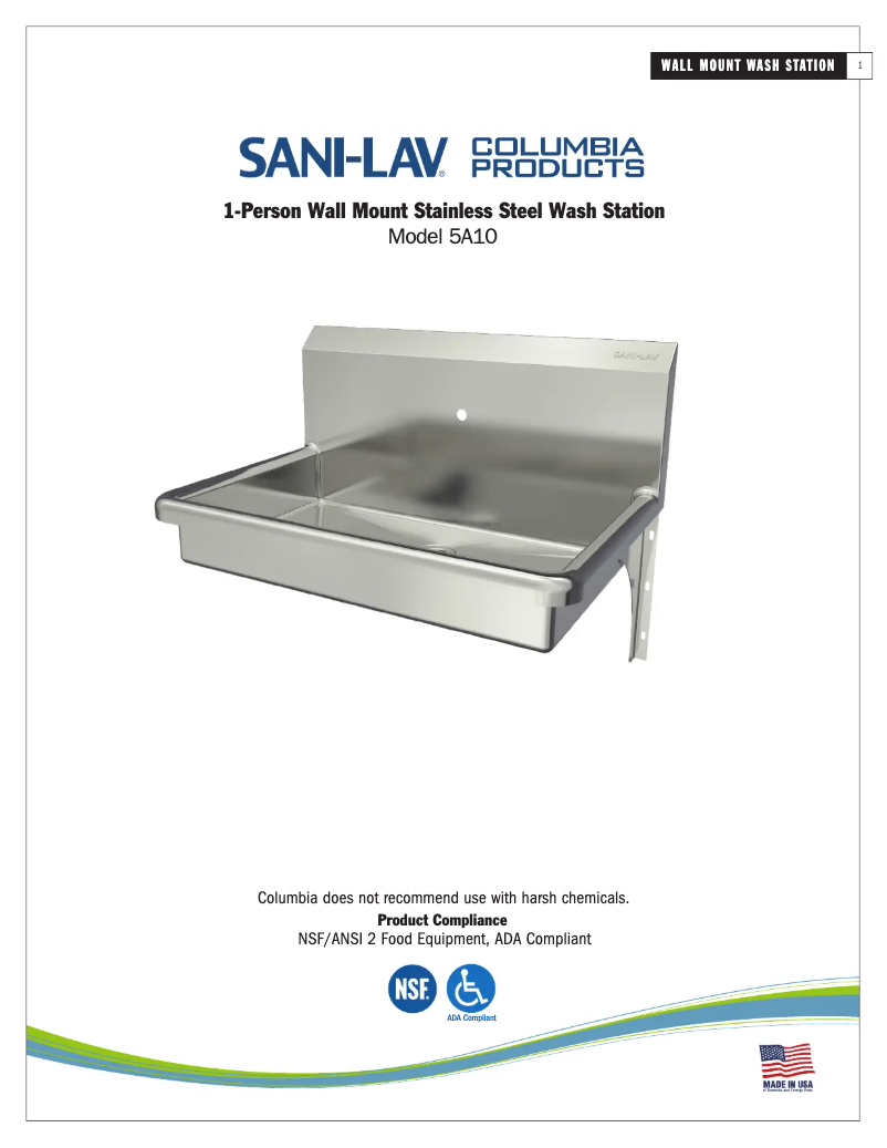 Page n°1 - Manuel utilisateur Sani-Lav 5A10