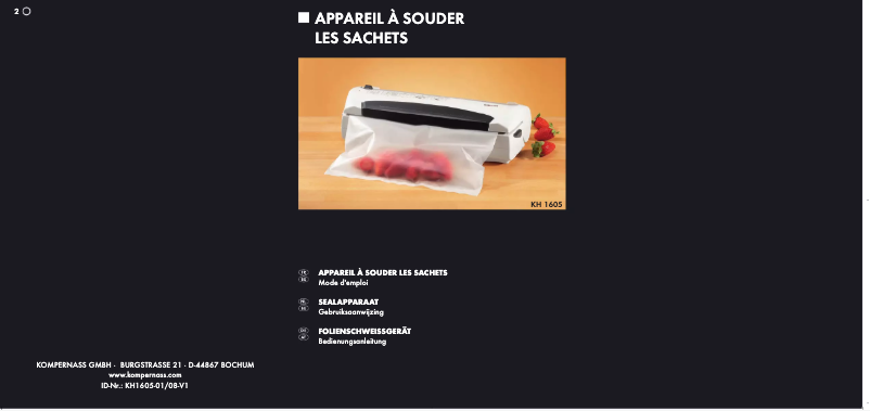 Page n°1 - Manuel utilisateur Bifinett KH 1605