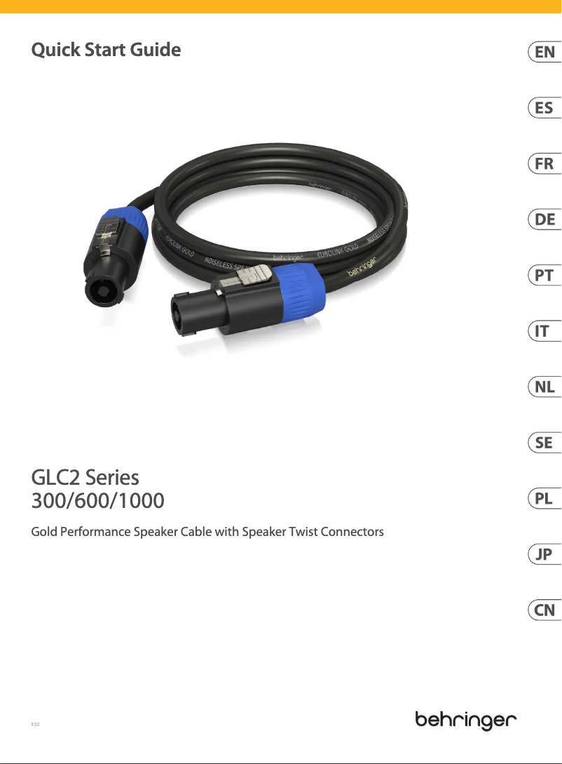 Page n°1 - Manuel utilisateur Behringer GLC2-1000