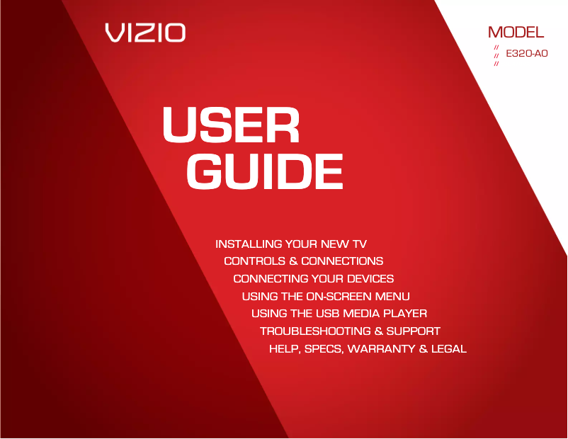Page 1 of the manual User Manual VIZIO E320-A0