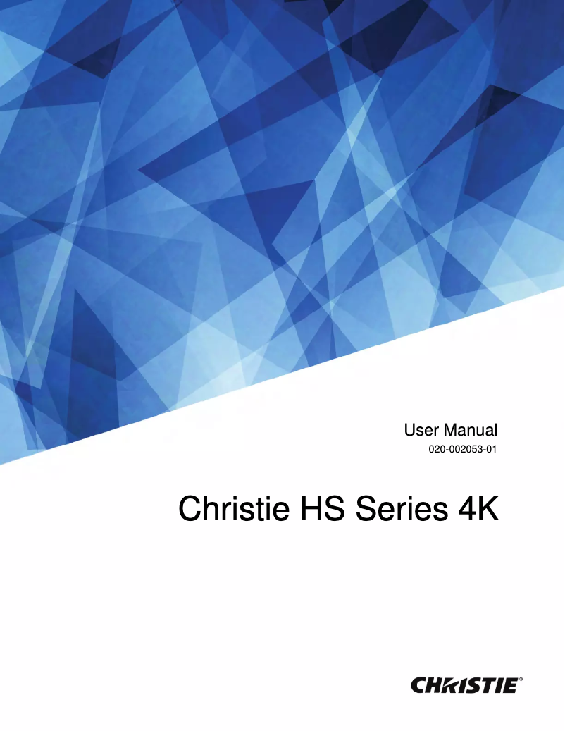 Page n°1 - Manuel utilisateur Christie 4K13-HS