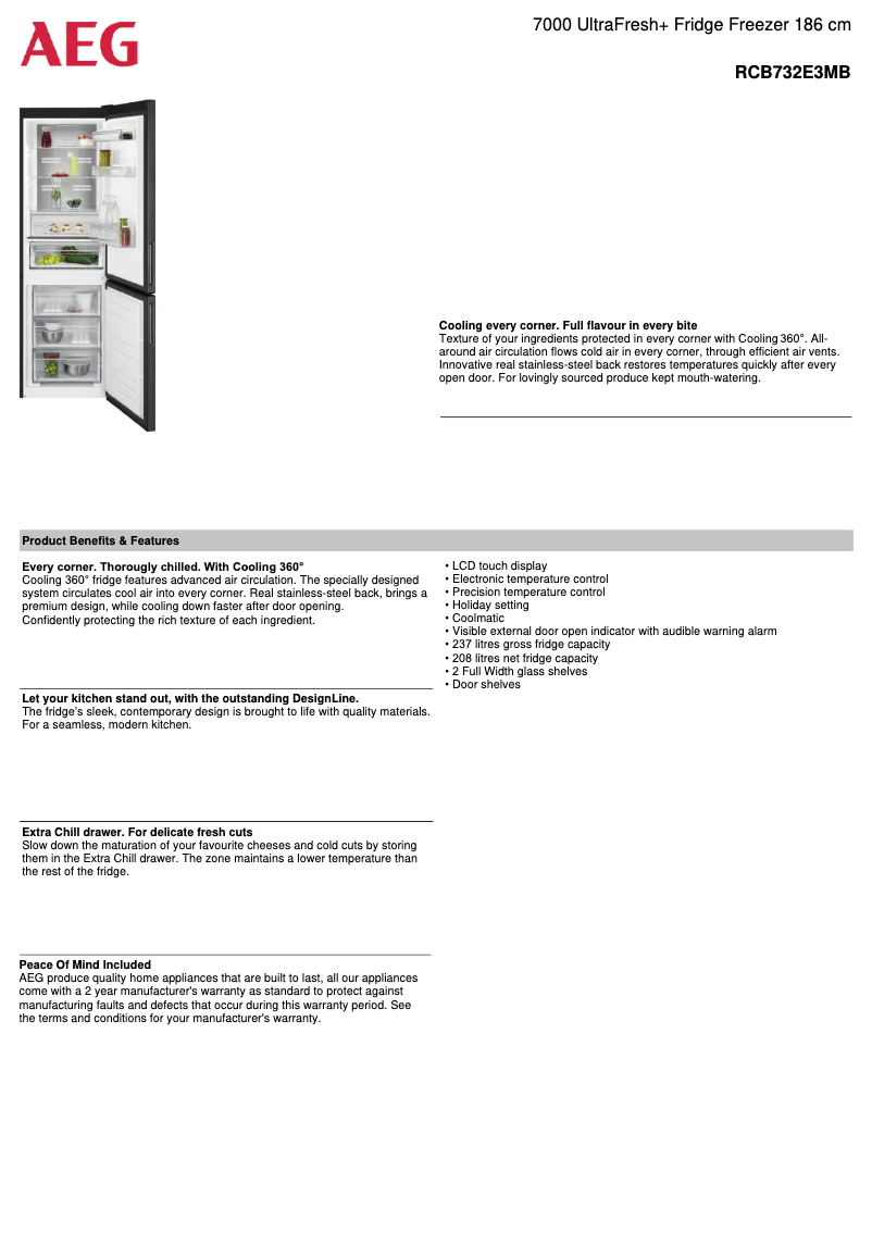 Page n°1 - Fiche technique AEG RCB732E3MB