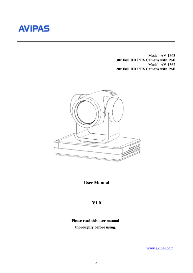 Page n°1 - Manuel utilisateur AViPAS AV-1562