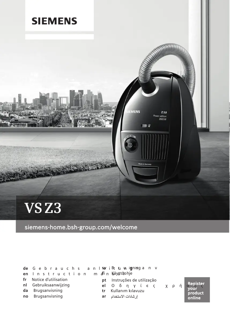 Page n°1 - Manuel d'utilisation et d'entretien Siemens VSZ3B210