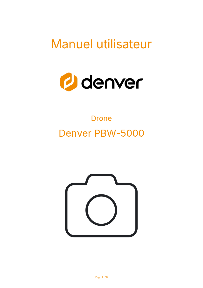 Page n°1 - Manuel utilisateur Denver PBW-5000