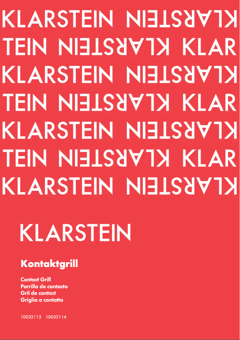 Page n°1 - Manuel utilisateur Klarstein 10032114