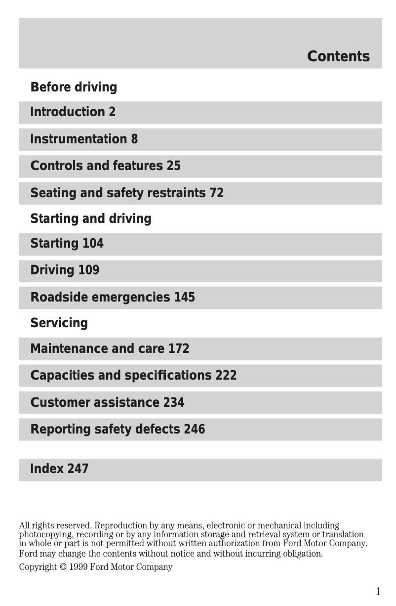 Image de la première page du manuel de l'appareil F-250 (2000)
