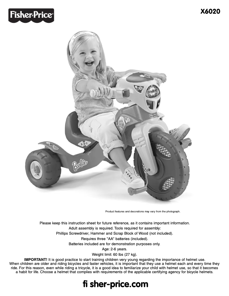 Page n°1 - Manuel utilisateur Fisher Price X6020