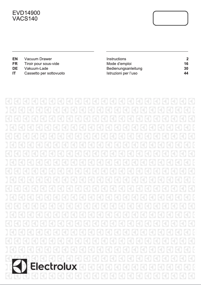Página 1 del manual Manual de usuario Electrolux VAC140PLV
