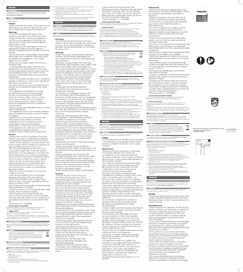 Page 1 de la notice Manuel utilisateur Philips Viva Collection HR2657