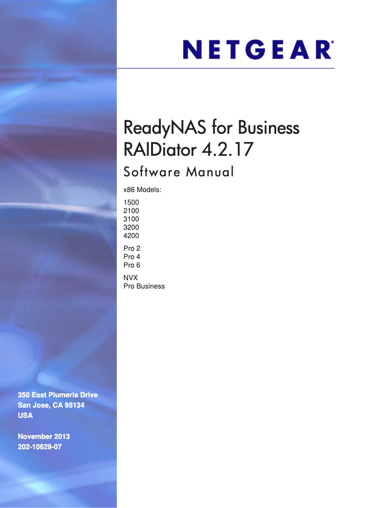 Page 1 de la notice Manuel utilisateur Netgear ReadyNAS RRX4000