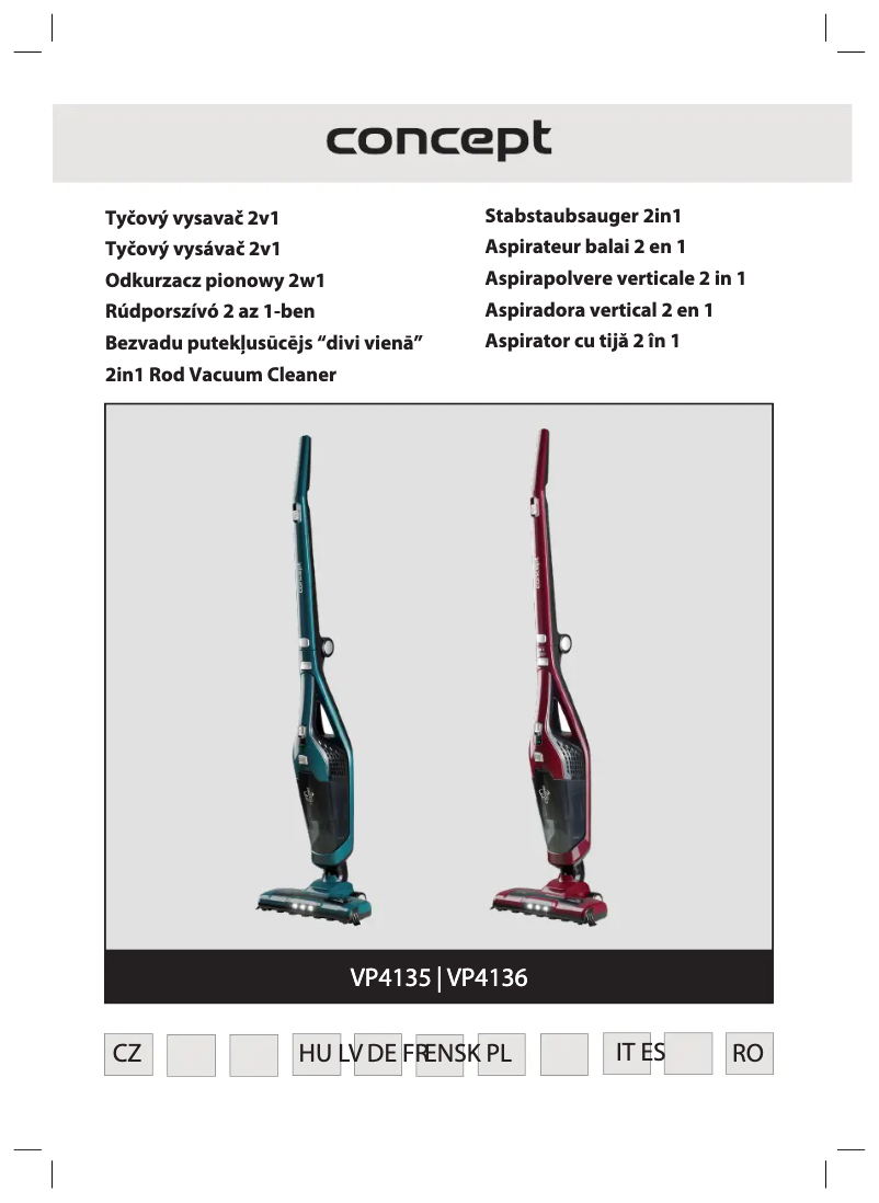 Page n°1 - Manuel utilisateur Concept VP4136