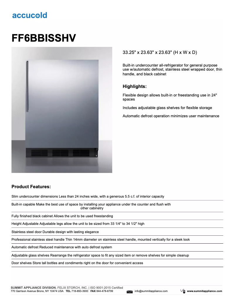 Imagen de la primera página del manual del dispositivo FF6BBISSHV