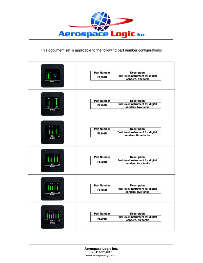 Página 1 del manual Manual de usuario Aerospace Logic FL203