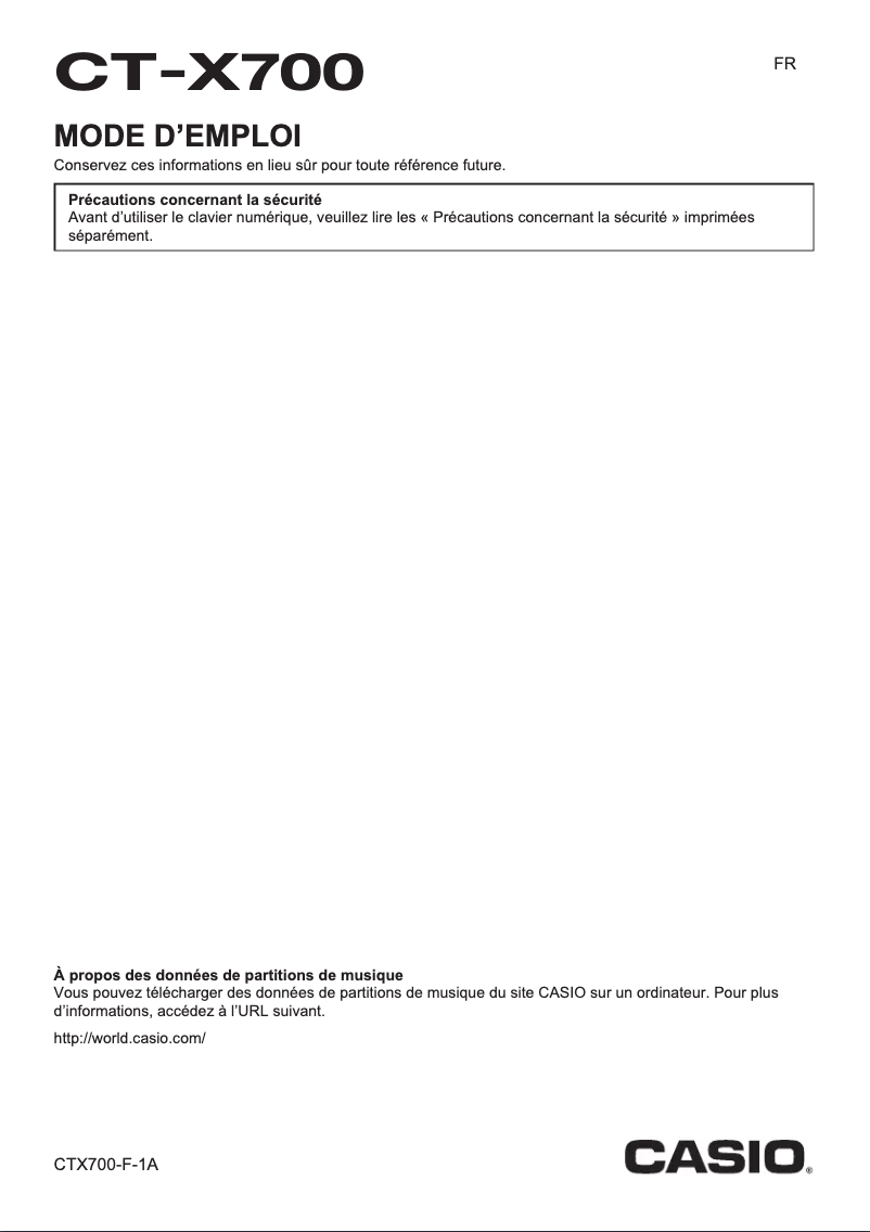 Página 1 del manual Manual de usuario Casio CT-X700