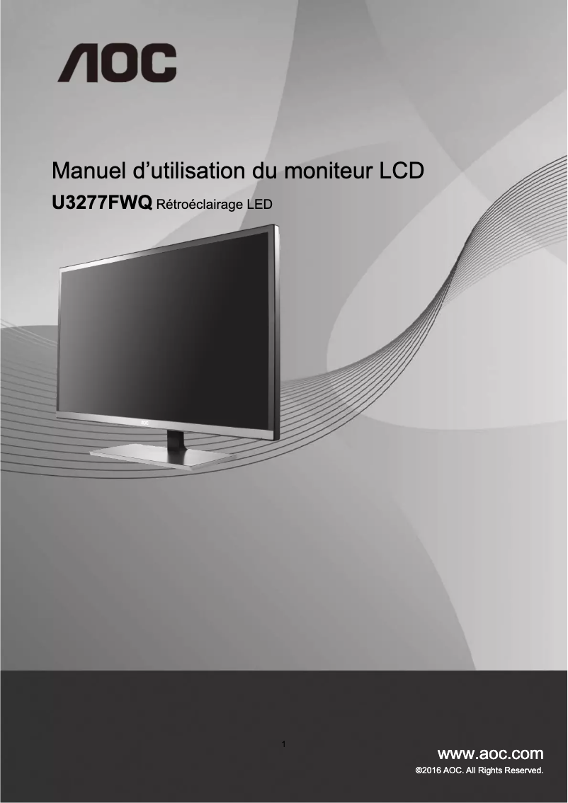 Page 1 de la notice Manuel utilisateur AOC U3277FWQ