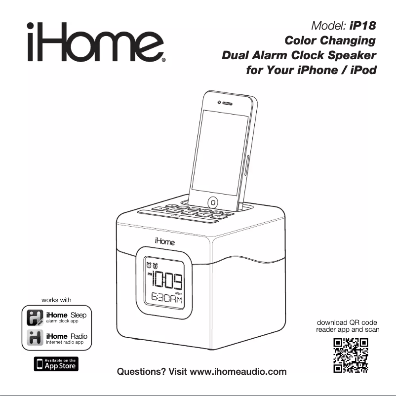 Página 1 del manual Manual de usuario iHome iP18