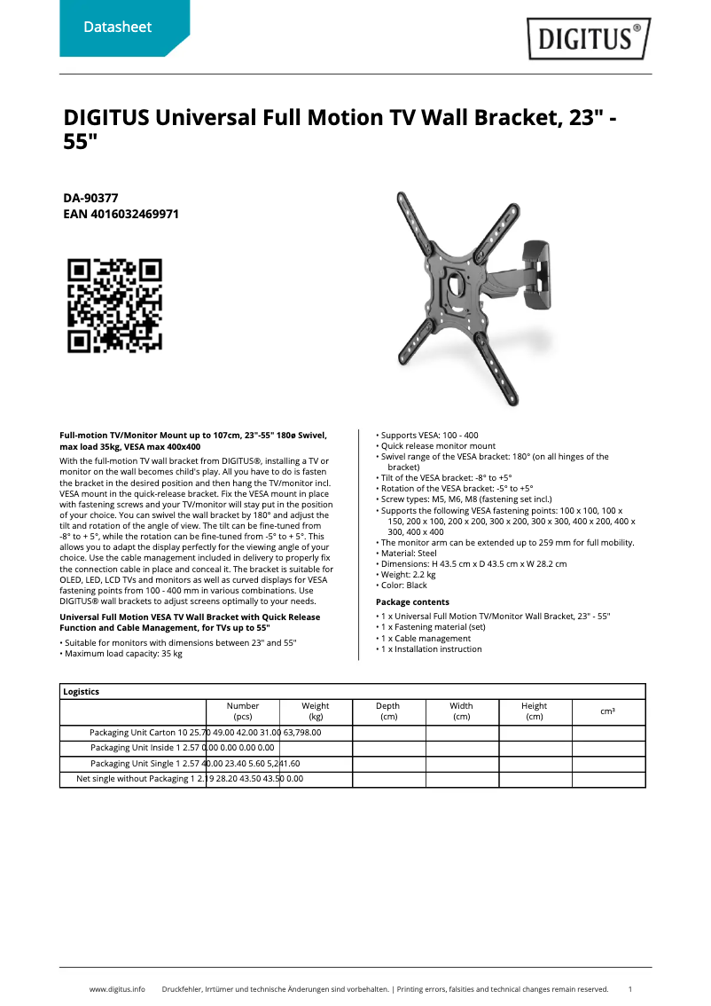 Page n°1 - Fiche technique Digitus DA-90377