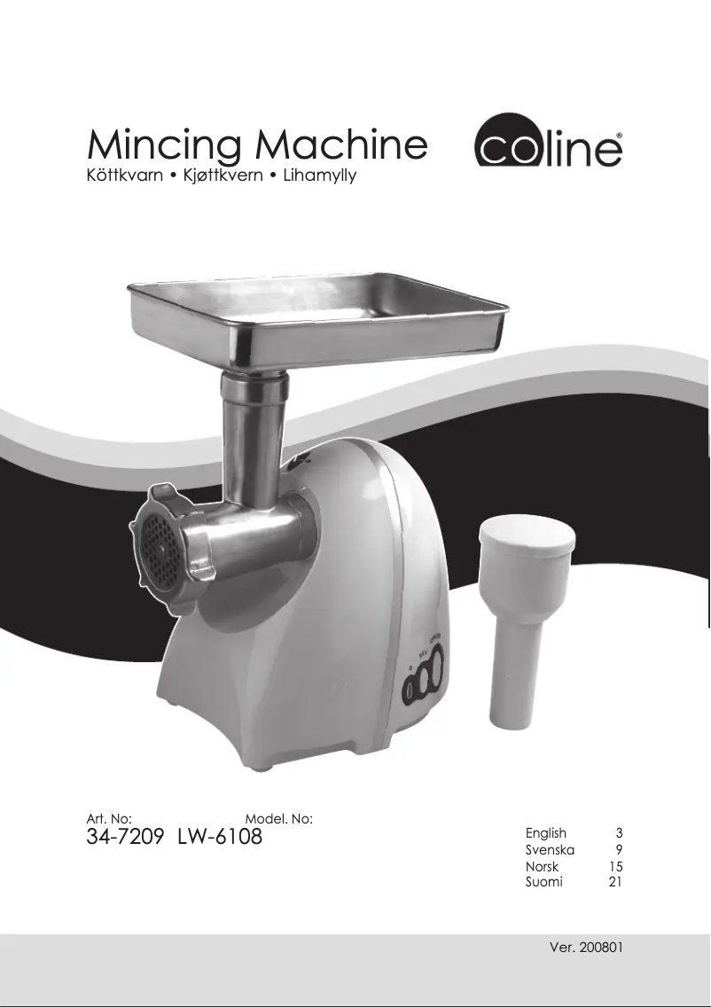 Page 1 of the manual User Manual Coline LW-6108