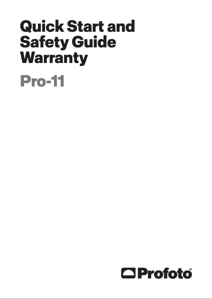 Page 1 de la notice Guide de démarrage rapide Profoto Pro-11