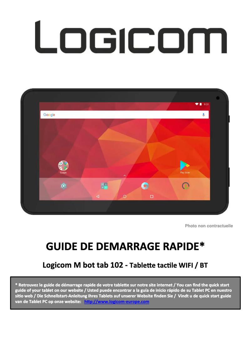 Page 1 de la notice Manuel utilisateur Logicom M Bot Tab 102