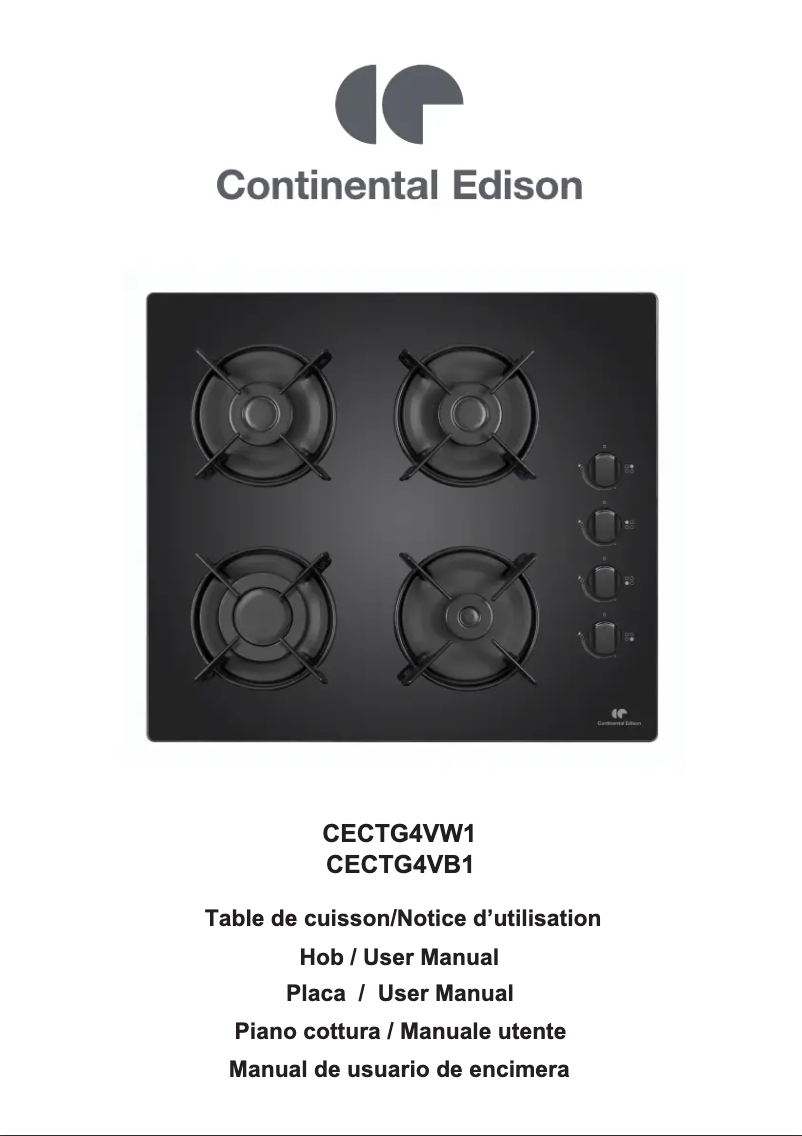 Page n°1 - Manuel utilisateur Continental Edison CECTG4VW1