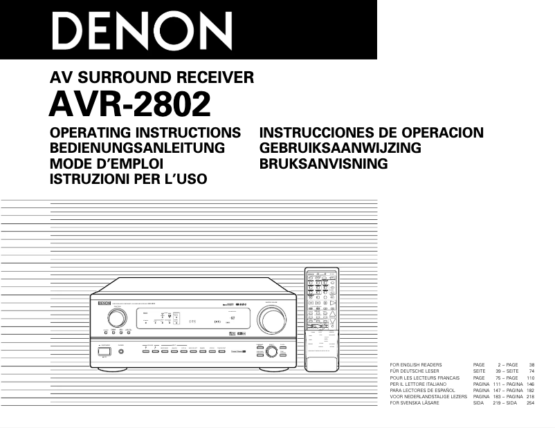 Page n°1 - Manuel utilisateur Denon AVR-982