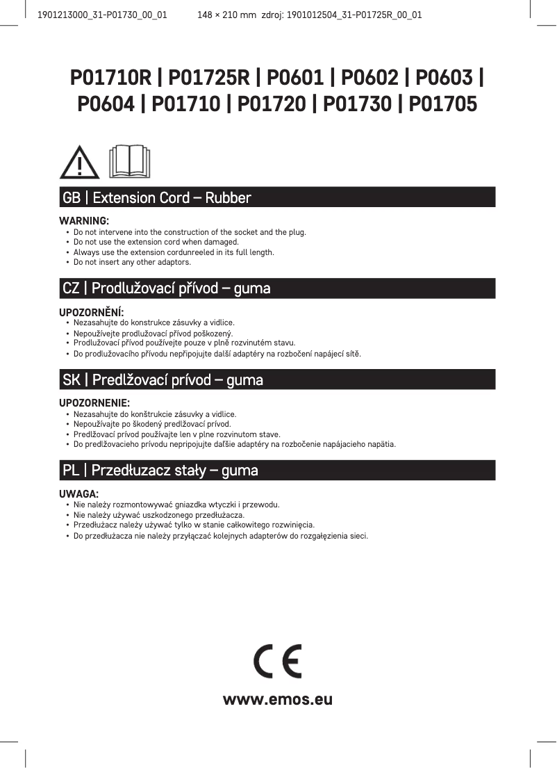 Page 1 de la notice Manuel utilisateur Emos P01730