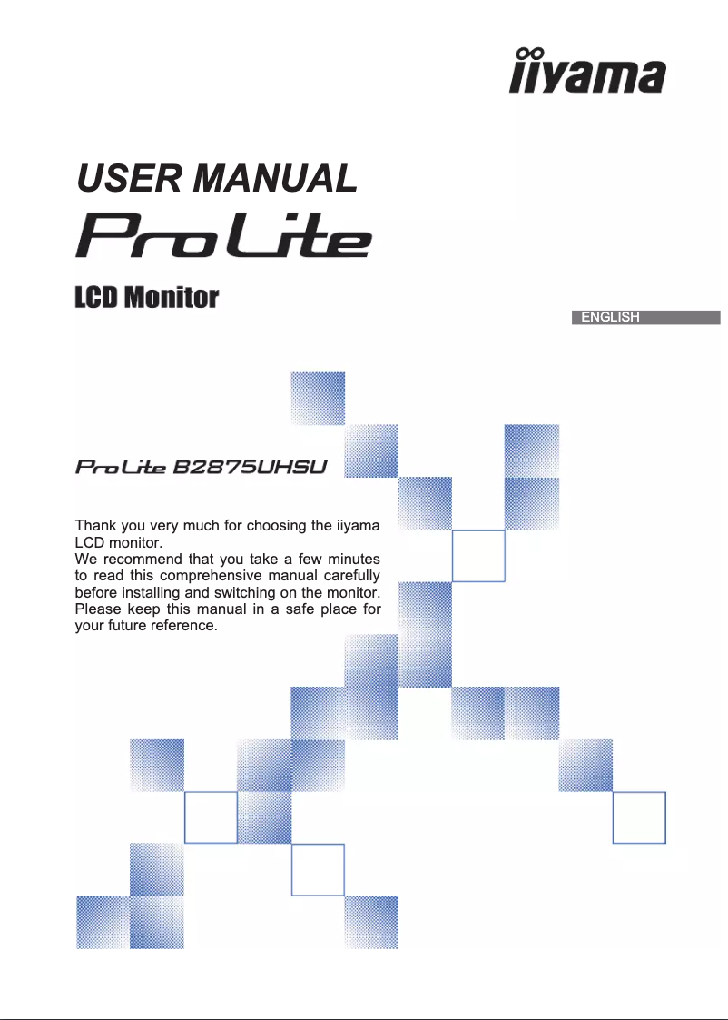 Página 1 del manual Manual de usuario Iiyama ProLite B2875UHSU-B1