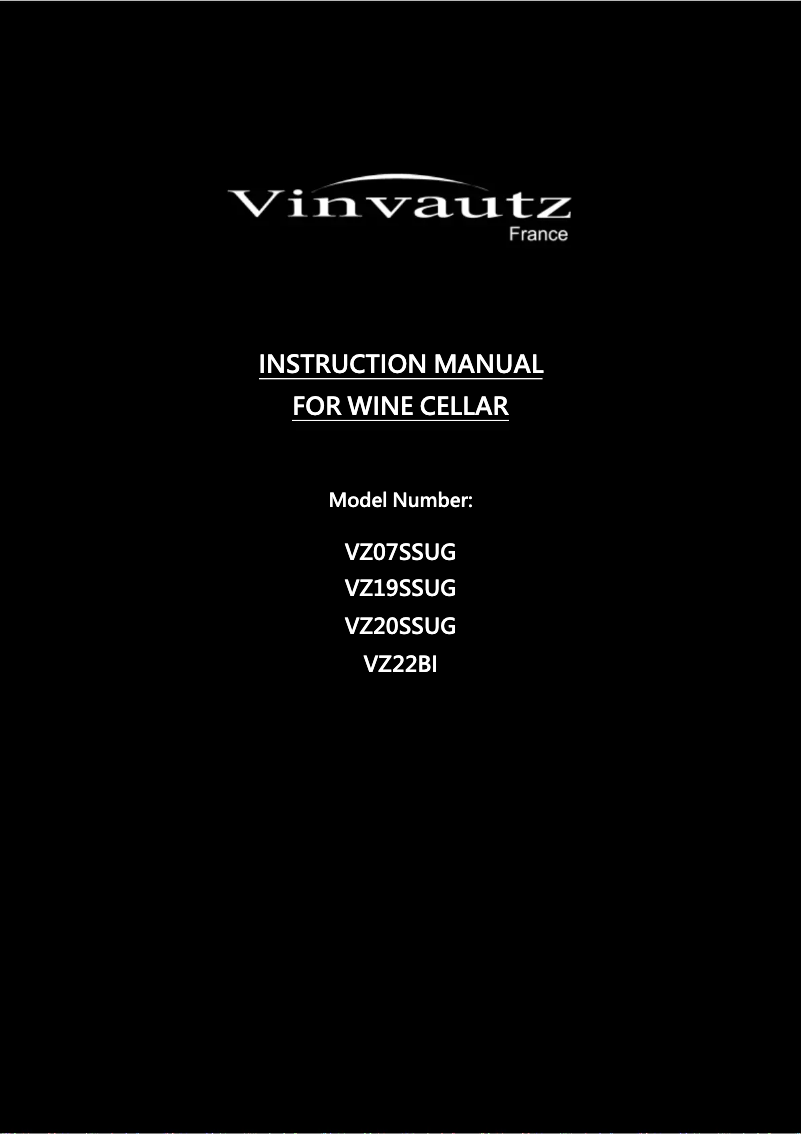 Page 1 de la notice Manuel utilisateur Vinvautz VZ22BI