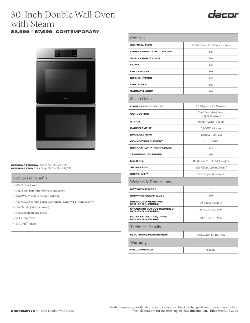 Image de la première page du manuel de l'appareil Modernist DOB30M977DM