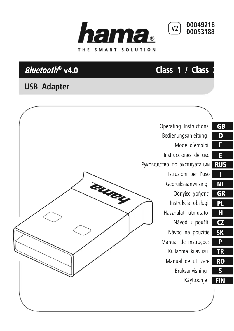 Page n°1 - Manuel utilisateur Hama 00049218