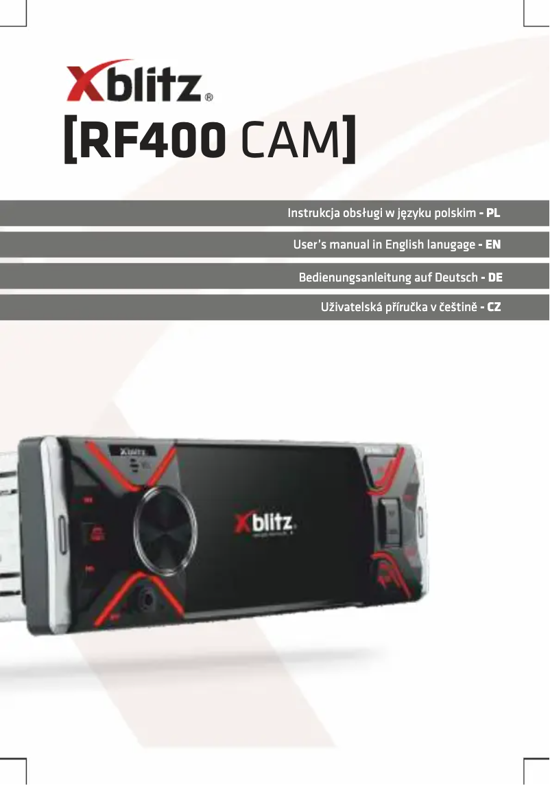 Page n°1 - Manuel utilisateur Xblitz RF400 CAM