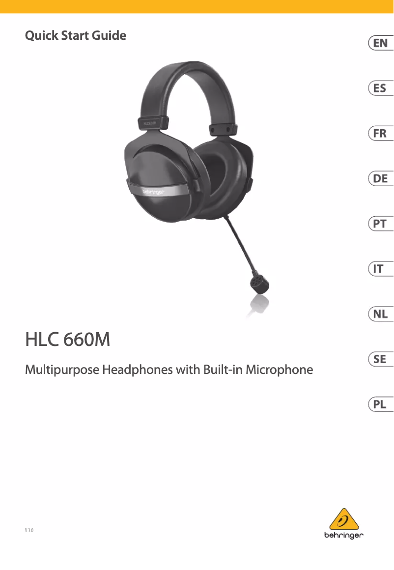 Page 1 de la notice Manuel utilisateur Behringer HLC 660M